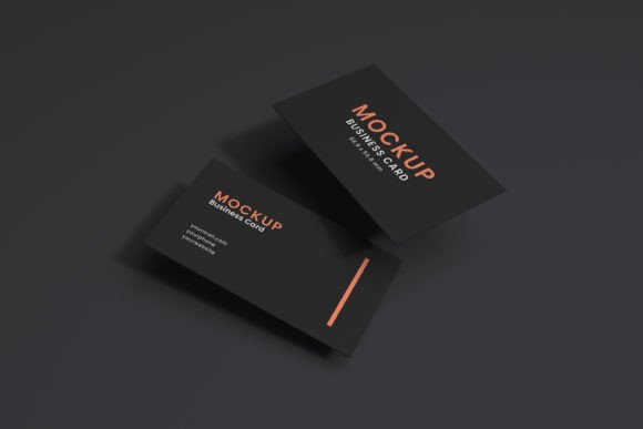Black Business Card Mockup for Professional Designs