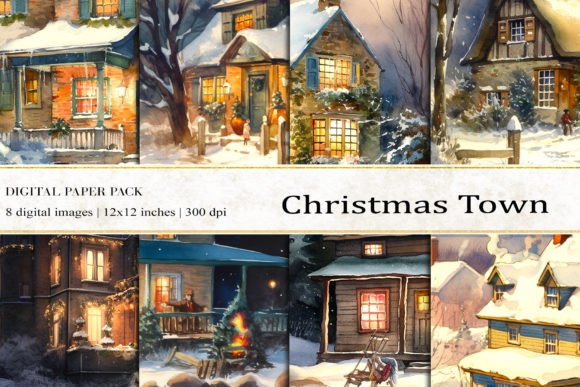 Christmas Town Digital Papers: A Creative Asset for Designers