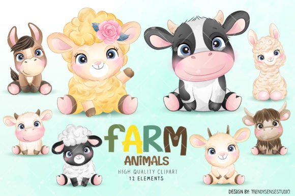 Doodle Farm Animals Clipart: A Versatile Tool for Creative Projects