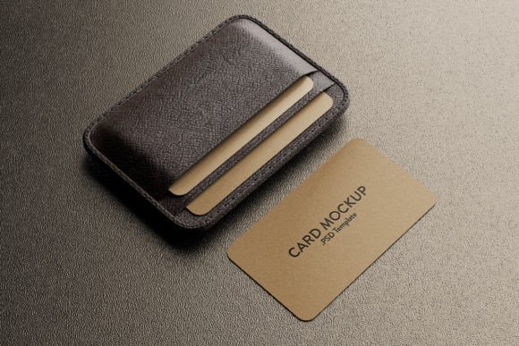 Elevate Your Brand Presentation with Realistic Leather Card Holder Mockups