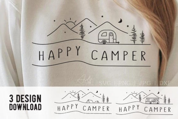 Happy Camper SVG: Camping T Shirt Design for Creators