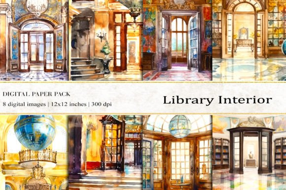 Library Interior Digital Papers: A Versatile Asset for Creative Projects