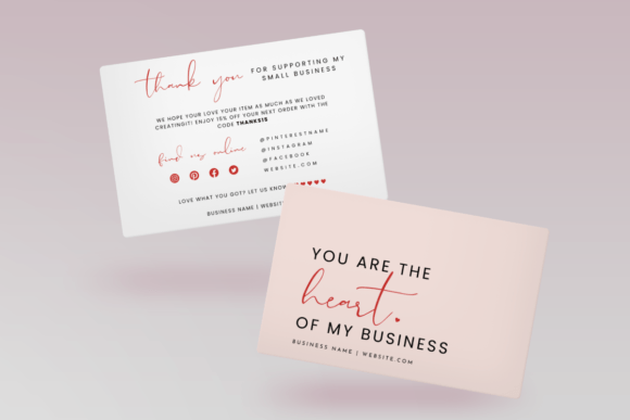 Modern Editable Thank You Card Heart