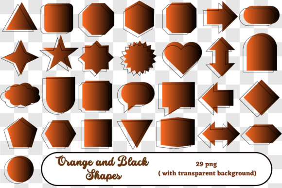 Orange and Black Shapes Png for Creative Projects