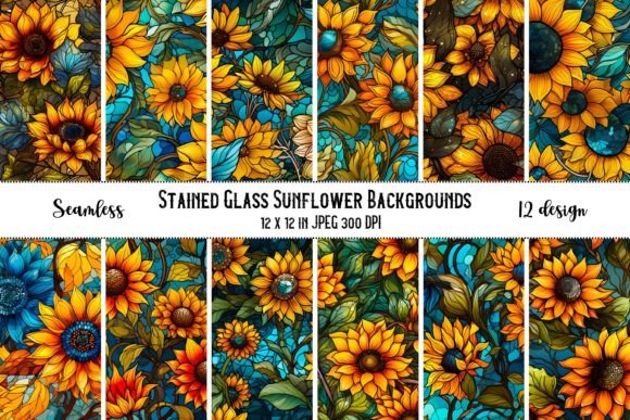 Seamless Stained Glass Sunflower Pattern: A Practical Resource for Digital Creators
