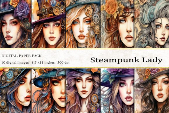 Steampunk Lady Digital Papers: A Creative Resource for Modern Crafters