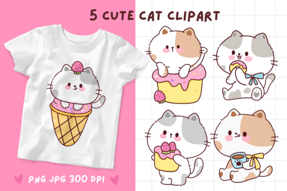 Unlock Creativity with Cute Cat Sweet Kawaii Cliparts: The Ultimate Digital Resource for Crafting and Design