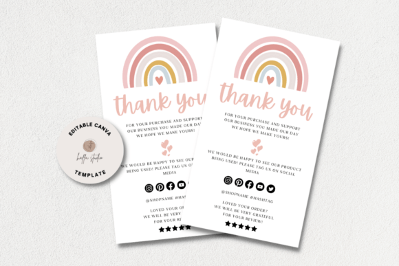 Watercolor Rainbow Thank You Card: Elevate Your Brand Gratitude